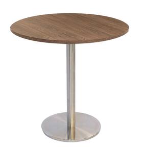 Mesa Bistrô Beta 112,50 cm (Altura) com Tampo em MDP Redonda 80 cm Imbuia