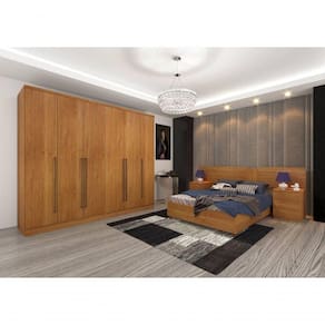 Guarda Roupa Casal 6 Portas 2,70m Sevilla-cinamomo Tcil Móveis