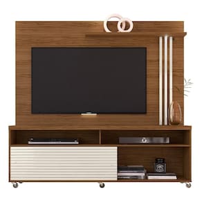 Rack Bancada Com Painel Frizz Naturale Off White Para Tv Até 65 Madetec Naturale Off White
