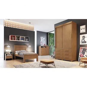 Guarda Roupa Solteiro 2 Portas 6 Gavetas Capri-cumaru Móveis Novo Horizonte