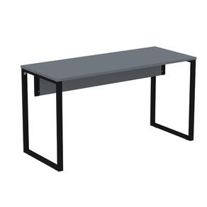 Mesa Escritório P25 TUB Pandin 134 cm (Larg) Tampo MDP Grafito Pé Aço Tubular Preto