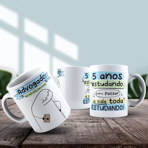 Caneca De Porcelana 325ml Flork Profissões Masculino Advogado