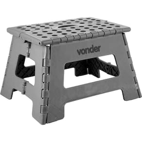 Banqueta Plástica Multiuso Dobrável 150KG 220mm Cinza VONDER