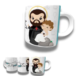 Caneca De Porcelana 325ml Santos Católicos Decorada Santo José 2