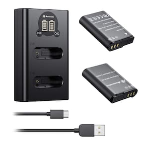 Bateria e carregador Powerextra EN-EL23 2600mAh para Nikon