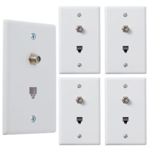Placa de parede Newhouse Hardware Combo Phone/Video Jack White