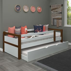 Bicama Infantil Solteiro De Madeira Com Cama Aux Woodstore