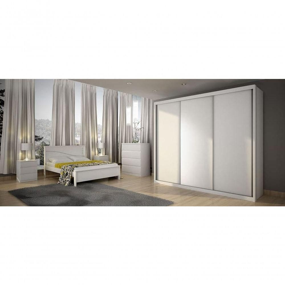 Guarda Roupa Casal 3 Portas 6 Gavetas Palazzo-branco Móveis Novo Horizonte