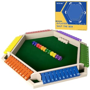 Jogo de dados Shut The Box Nicecho Wooden Board 1-6 jogadores