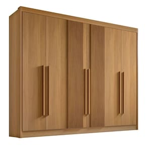 Guarda Roupa Casal 6 Portas 7 Gavetas Athos Ripado-cinamomo Móveis D`doro