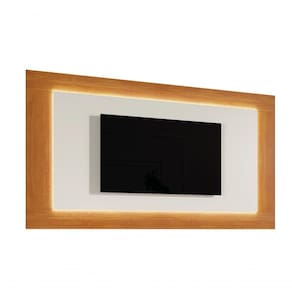 Painel Moderno Com Led 1,80m - Atenas-naturale-off White - Mavau Móveis