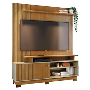 Estante Home Theater Ares Cumaru Opala Para Tv Até 75 Com Pés Madetec Cumaru Opala