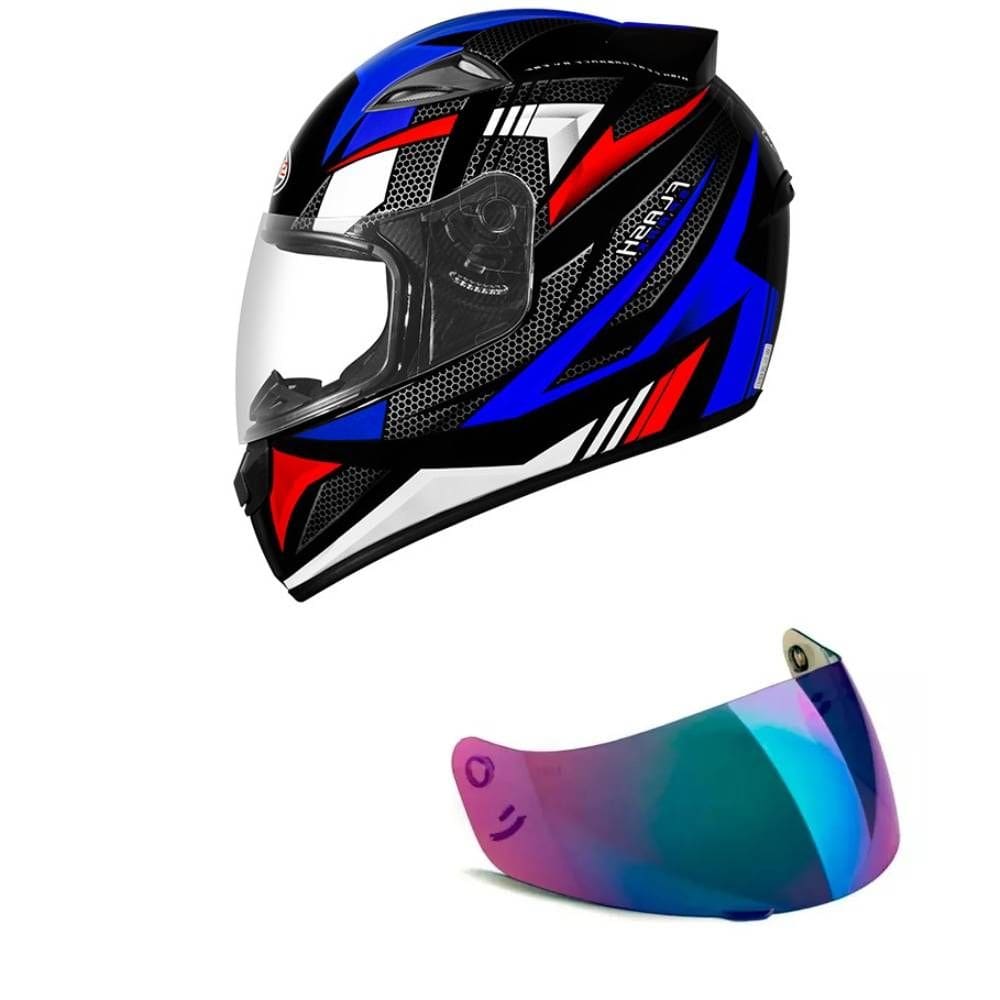 Capacete Ebf New Spark Flash Azul e Vermelho Mais Viseira Camaleão