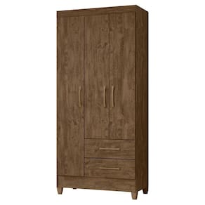 Guarda Roupa Solteiro Lima 3 Portas E 2 Gavetas Castanho Wood Moval Castanho Wood