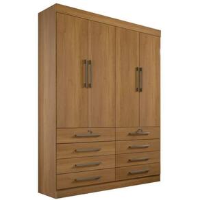Guarda Roupa Solteiro 4 Portas 6 Gavetas Mônaco-cinamomo Móveis D`doro