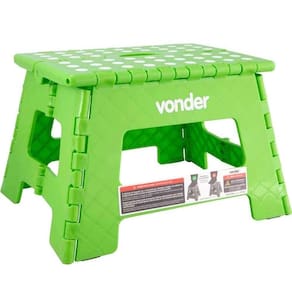 Banqueta Plástica Multiuso Dobrável 150KG 220mm Verde VONDER