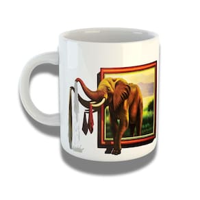 Caneca De Porcelana 325ml Com Design 3d Exclusivo Elefante