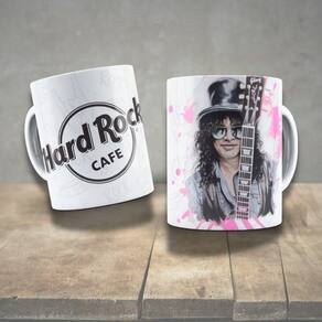 Caneca De Porcelana 325ml Decorada ícones Da Música Slash