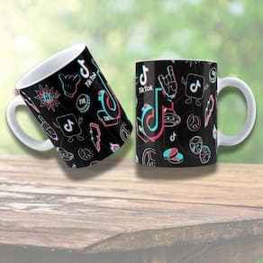 Caneca De Porcelana 325ml Tik Tok Decorada Tik Tok 4