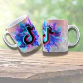 Caneca De Porcelana 325ml Tik Tok Decorada Tik Tok 2