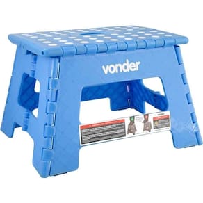 Banqueta Plástica Multiuso Dobrável 150KG 220mm Azul VONDER