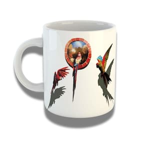 Caneca De Porcelana 325ml Com Design 3d Exclusivo Araras