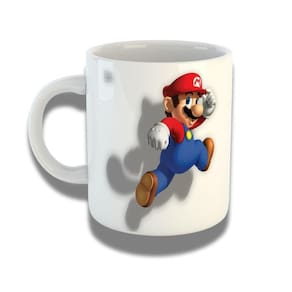 Caneca De Porcelana 325ml Com Design 3d Exclusivo Mario
