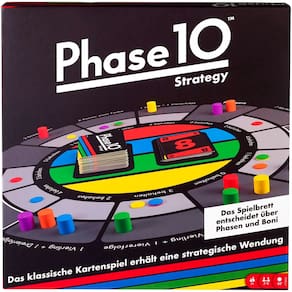 Jogo de tabuleiro Mattel Games Phase 10 Strategy 2-6 jogadores com mais de 7 anos