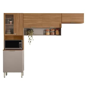Cozinha Compacta Alba 6 Portas Amêndola Touch Nude Prime Tx Demóbile