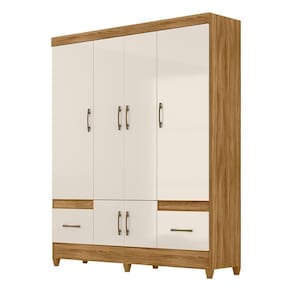 Guarda Roupa Casal Ms912 6 Portas E 2 Gavetas Freijó Off White Moval