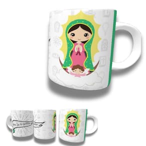Caneca De Porcelana 325ml Santos Católicos Decorada Nossa Senhora Da Guadalupe