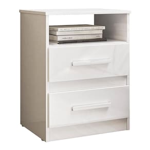 Mesa De Cabeceira Apolo 2 Gavetas Flex Branco Moval Branco