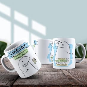 Caneca De Porcelana 325ml Flork Profissões Masculino Contador