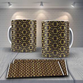 Caneca De Porcelana 325ml Decorada Tribal Tribal 15