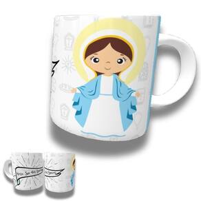 Caneca De Porcelana 325ml Santos Católicos Decorada Nossa Senhora Das Graças
