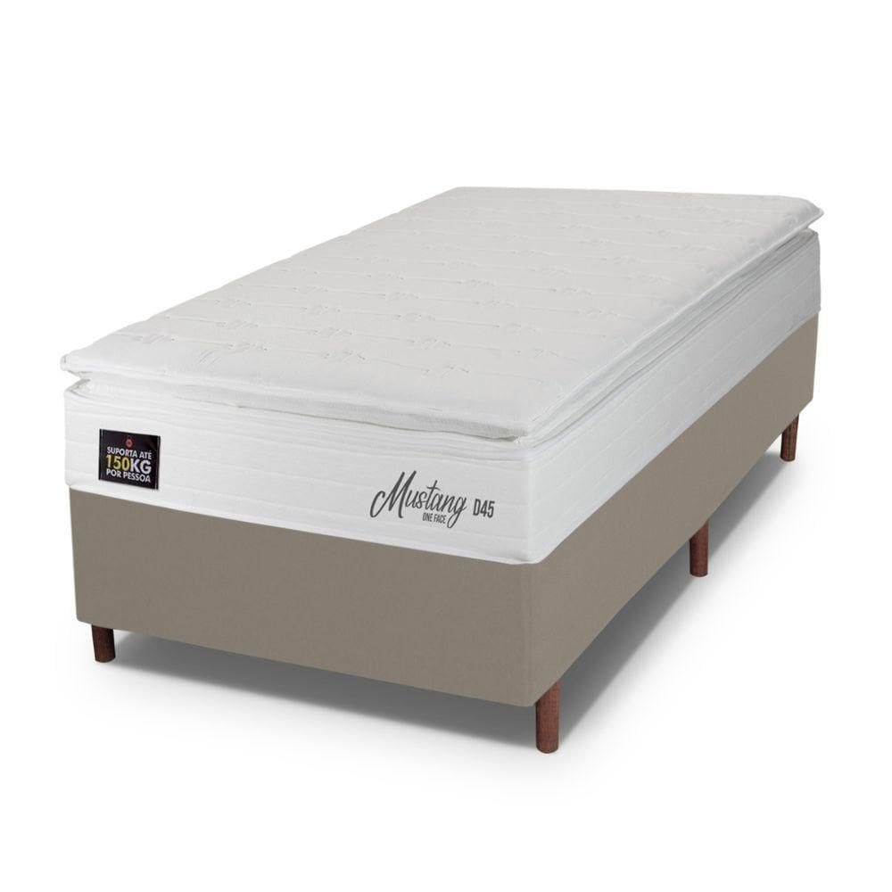 Cama Box Baú Solteiro Hellen Mustang Espuma D45 Branco
