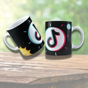 Caneca De Porcelana 325ml Tik Tok Decorada Tik Tok 3