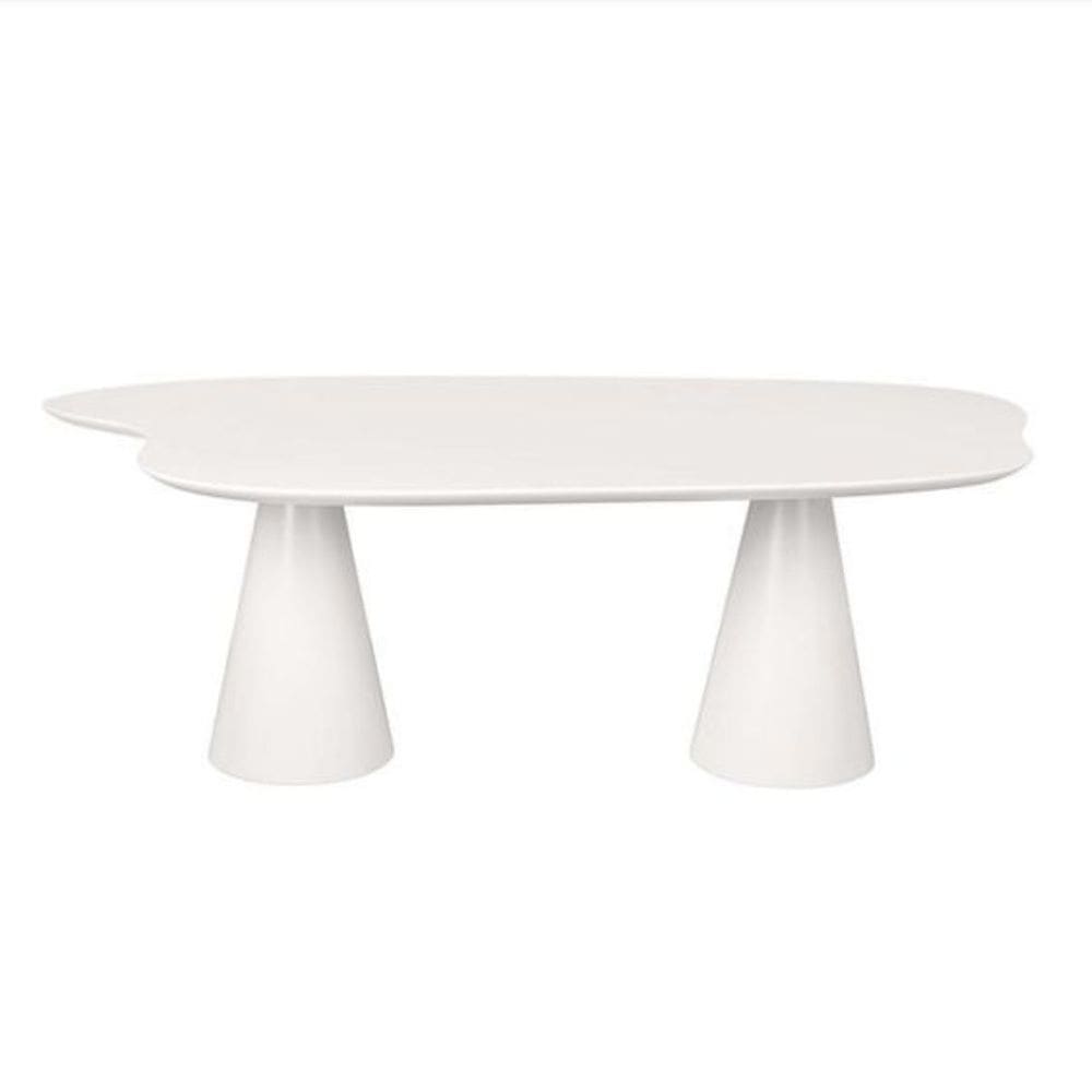 Mesa de Jantar 120x80 Cone Orgânica Nuvem cor Branca