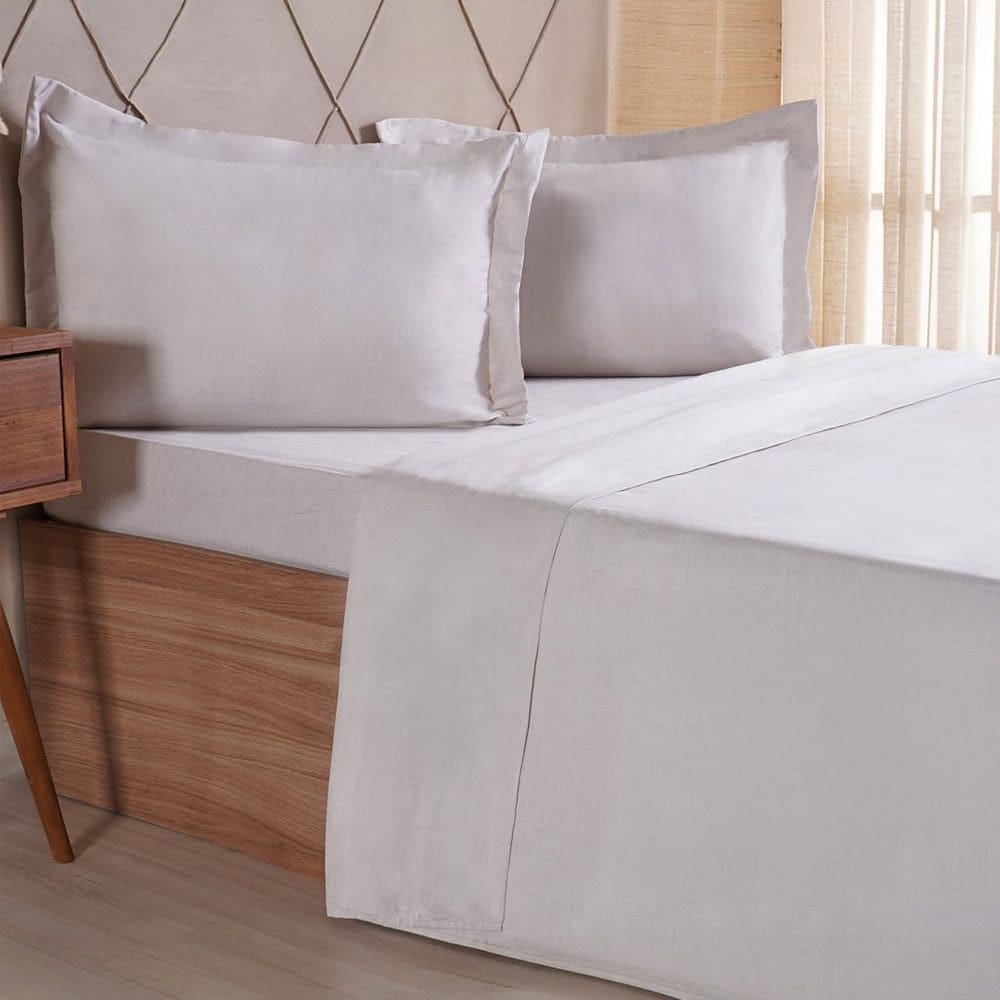 Jogo de Cama Queen 4 Pçs lIne Stile 100% Poliéster 158x198x35cm