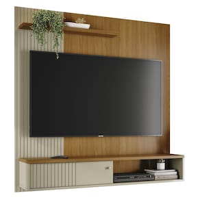 Painel TV 55 Pol e Bancada Suspensa Neris Z10 Off/Cumaru - Mpozenato