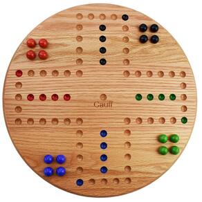 Jogo de tabuleiro Marbles Solid Oak Wood 4 Player Cauff 35cm