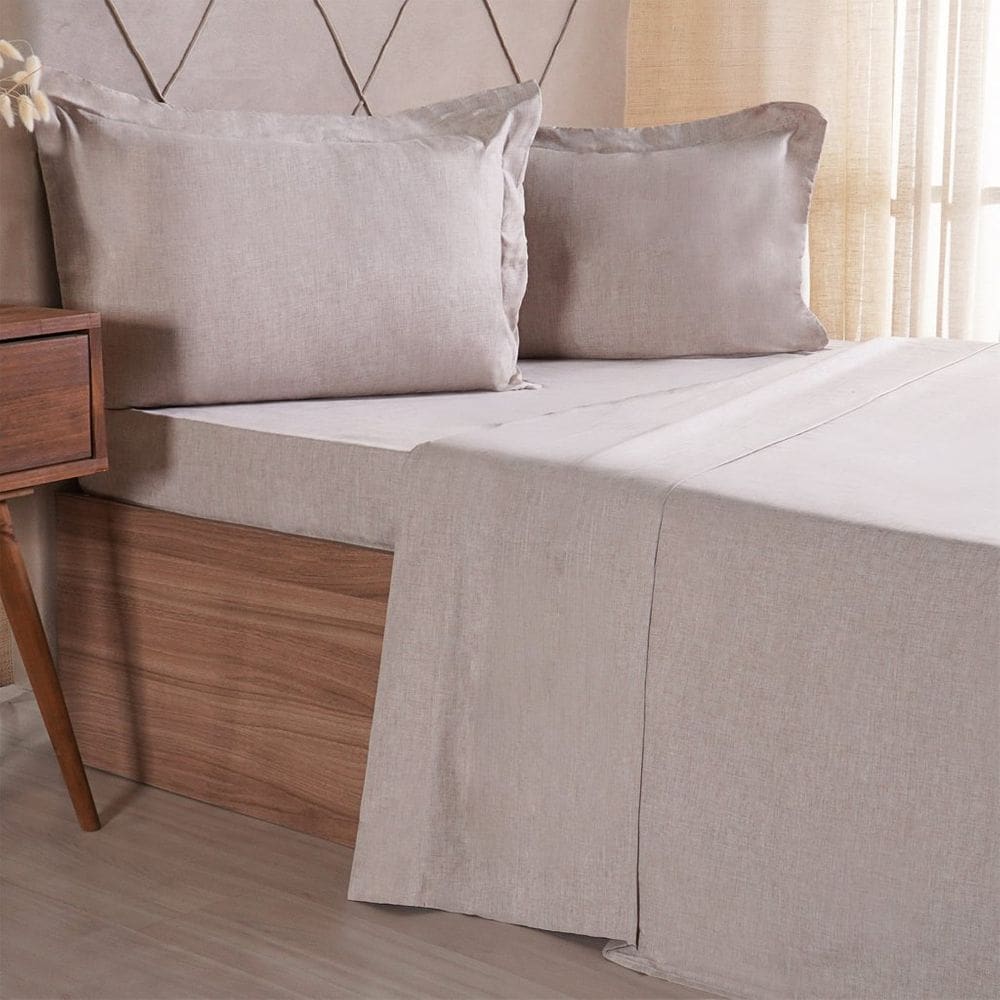 Jogo de Cama Queen 4 Pçs lIne Stile 100% Poliéster 158x198x35cm