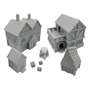 Terrenos de construção em miniatura de mesa HAUTICO, escala de 18 mm