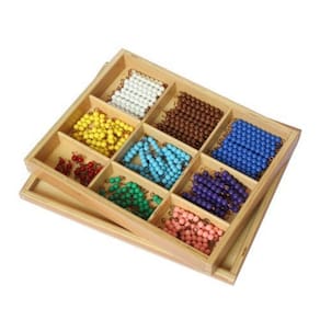 Tabuleiro de xadrez Beads Elite Montessori com barra de 20 contas 1-9