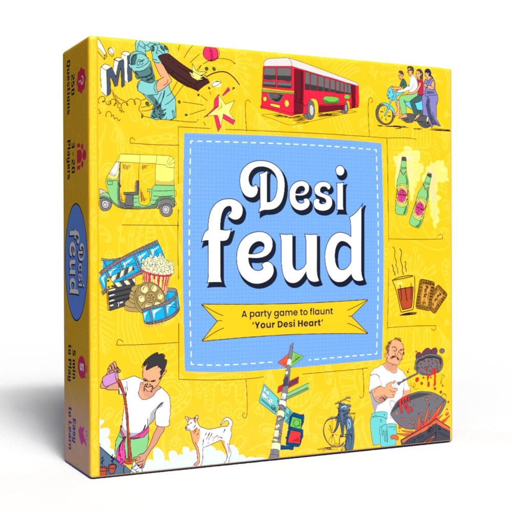 Jogo de tabuleiro Desi Feud Ultimate Survey Gameshow para família