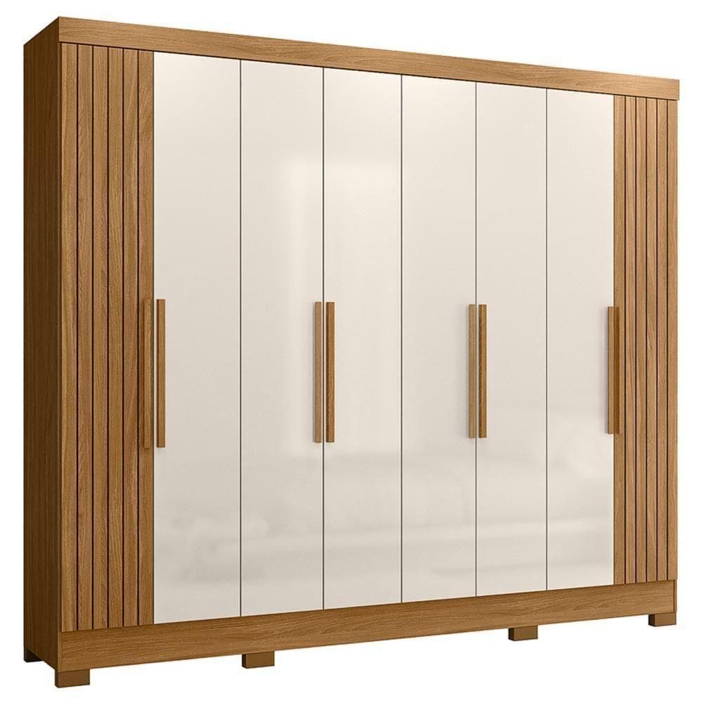 Guarda Roupa Casal Diplomata 8 Portas Freijó Off White Moval Fosco