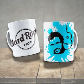 Caneca De Porcelana 325ml Decorada ícones Da Música Renato Russo
