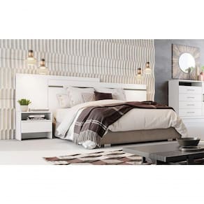 Cabeceira Para Cama Box Casal Com 2 Mesas De Cabeceira - Volga-branco - Móveis Novo Horizonte
