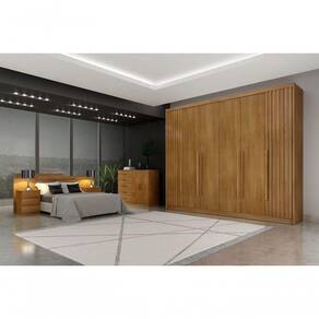 Guarda Roupa Casal 6 Portas 8 Gavetas Coimbra Ripado-cumaru Móveis Novo Horizonte
