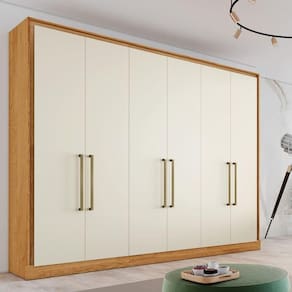 Guarda Roupa Casal 6 Portas 6 Gavetas Argos-peroba-off White Made Marcs